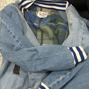 Reculture Blue Denim Bomber Jacket